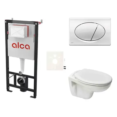 Cenově zvýhodněný závěsný WC set Alca do lehkých stěn / předstěnová montáž+ WC S-Line S-line Pro