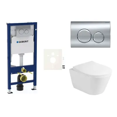 Cenově zvýhodněný závěsný WC set Geberit do lehkých stěn / předstěnová montáž+ WC Glacera Ava SI