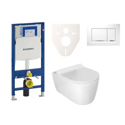 Cenově zvýhodněný závěsný WC set Geberit do lehkých stěn / předstěnová montáž+ WC Glacera Alfa S