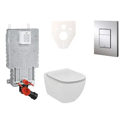 Cenově zvýhodněný závěsný WC set Grohe k zazdění + WC Ideal Standard Tesi 38643SET-KE