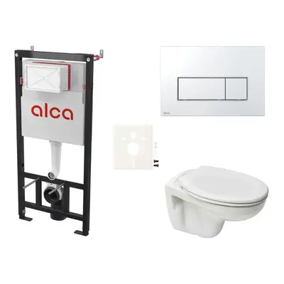 Cenově zvýhodněný závěsný WC set Alca do lehkých stěn / předstěnová montáž+ WC S-Line S-line Pro