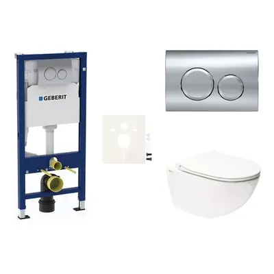 Cenově zvýhodněný závěsný WC set Geberit do lehkých stěn / předstěnová montáž+ WC SAT Infinitio 