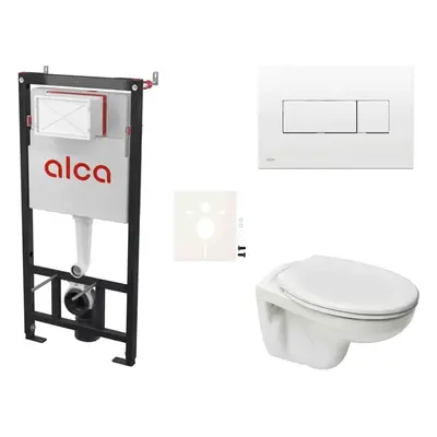 Cenově zvýhodněný závěsný WC set Alca do lehkých stěn / předstěnová montáž+ WC S-Line S-line Pro