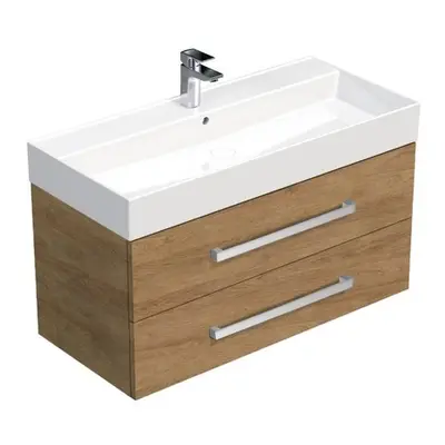 Koupelnová skříňka s umyvadlem SAT Cube Way 100x47,5x46 cm dub Hickory CUBE461002DHSAT