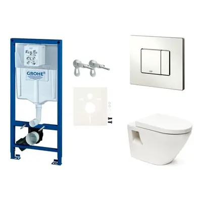 Cenově zvýhodněný závěsný WC set Grohe do lehkých stěn / předstěnová montáž+ WC Vitra Integra SI