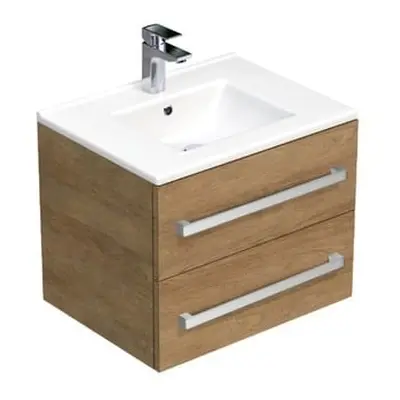 Koupelnová skříňka s umyvadlem SAT Cube Way 60x53x46 cm dub Hickory CUBE46602DHMOD