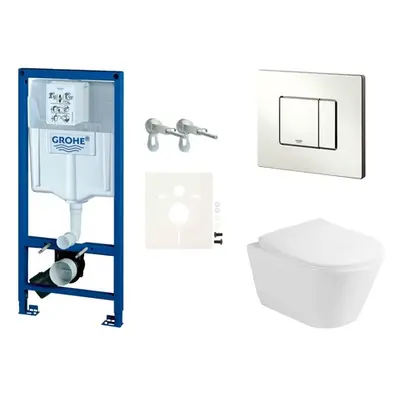 Cenově zvýhodněný závěsný WC set GROHE do lehkých stěn / předstěnová montáž+ WC Glacera Ava SIKO