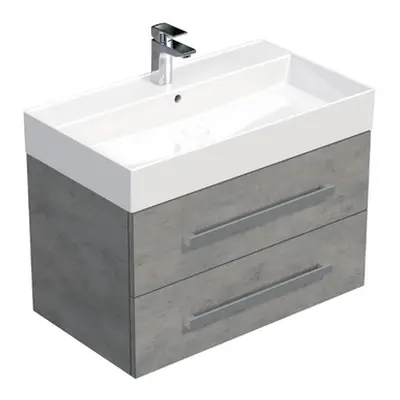 Koupelnová skříňka s umyvadlem SAT Cube Way 80x53x46 cm beton mat CUBE46802BESAT