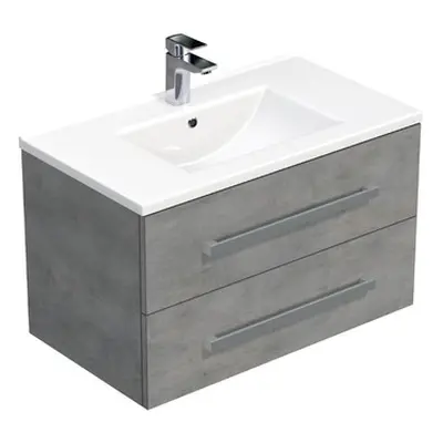 Koupelnová skříňka s umyvadlem SAT Cube Way 80x53x46 cm beton mat CUBE46802BEMOD