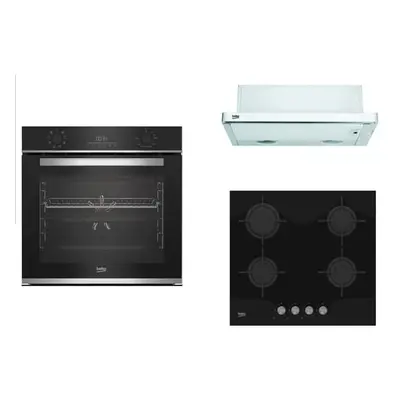 Set spotřebičů Beko- trouba BBIM13300X, deska HILG64220S, odsavač CTB6407X