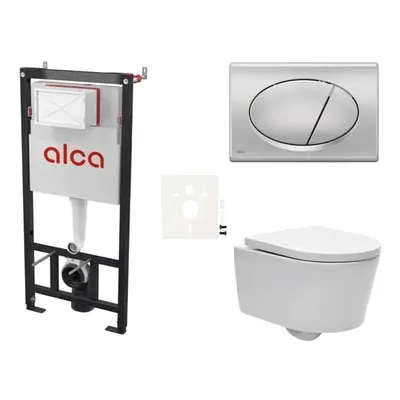 Cenově zvýhodněný závěsný WC set Alca do lehkých stěn / předstěnová montáž+ WC SAT Brevis SIKOAS