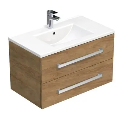 Koupelnová skříňka s umyvadlem SAT Cube Way 80x53x46 cm dub Hickory CUBE46802DHMOD