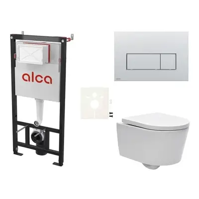 Cenově zvýhodněný závěsný WC set Alca do lehkých stěn / předstěnová montáž+ WC SAT Brevis SIKOAS