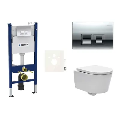 Cenově zvýhodněný závěsný WC set Geberit do lehkých stěn / předstěnová montáž+ WC SAT Brevis SIK