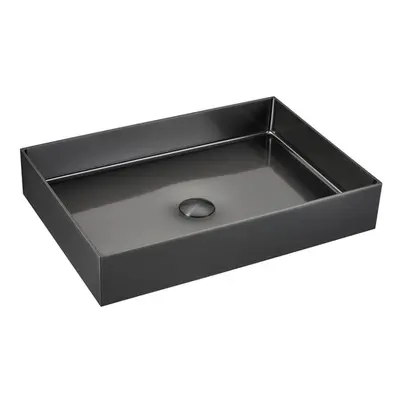 Umyvadlo na desku v barvě gun metal SAT Aurum 55x38 cm bez přepadu SATAUR5538BGM