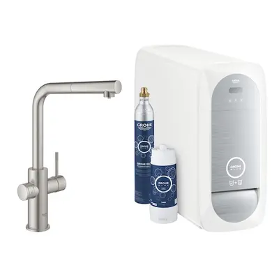 Dřezová baterie GROHE Blue Home s vytahovací sprškou supersteel 31539DC0