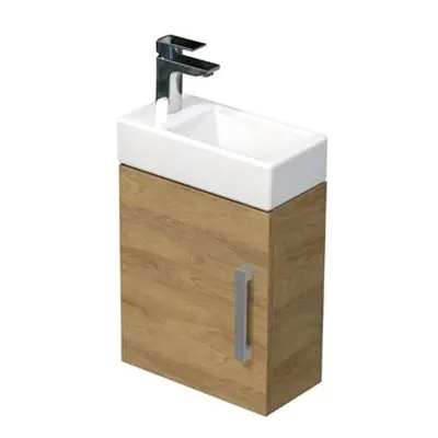 Koupelnová skříňka s umyvadlem SAT Cube Way 1 40x47,5x20 cm dub Hickory mat CUBE320401DDH