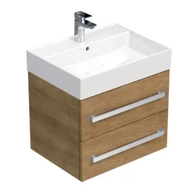 Koupelnová skříňka s umyvadlem SAT Cube Way 60x47,5x46 cm dub Hickory CUBE46602DHSAT