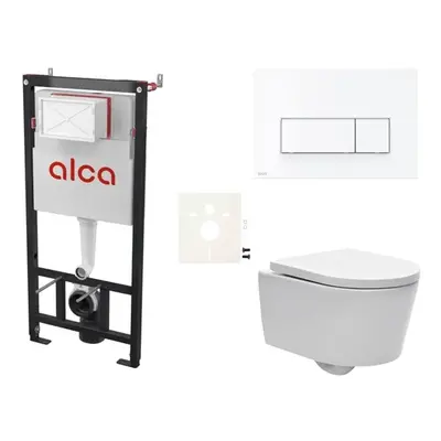 Cenově zvýhodněný závěsný WC set Alca do lehkých stěn / předstěnová montáž+ WC SAT Brevis SIKOAS