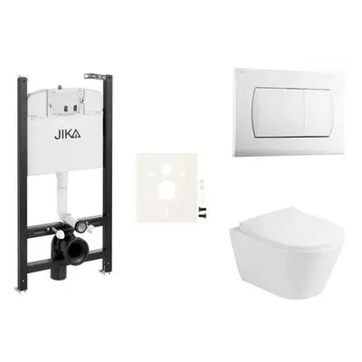 Cenově zvýhodněný závěsný WC set Jika do lehkých stěn / předstěnová montáž+ WC Glacera Ava SIKOJ