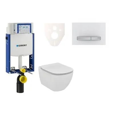 Cenově zvýhodněný závěsný WC set Geberit k zazdění + WC Ideal Standard Tesi 110.302.00.5NE8