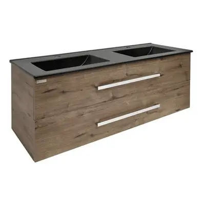 Koupelnová skříňka s umyvadlem SAT Cube Way 120x53x46 cm dub wellington mat CUBE461202DWMODC