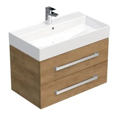 Koupelnová skříňka s umyvadlem SAT Cube Way 80x47,5x46 cm dub Hickory CUBE46802DHSAT