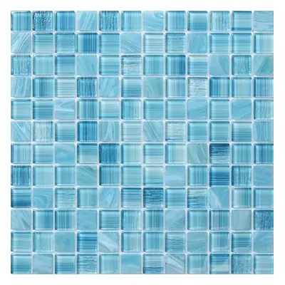 Skleněná mozaika Premium Mosaic aqua blue 30x30 cm lesk MOSCH192