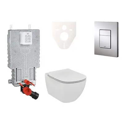 Cenově zvýhodněný závěsný WC set GROHE k zazdění + WC Ideal Standard Tesi 38643SET-KE