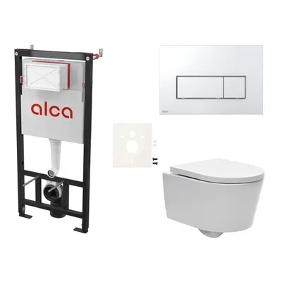 Cenově zvýhodněný závěsný WC set Alca do lehkých stěn / předstěnová montáž+ WC SAT Brevis SIKOAS