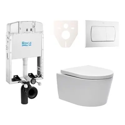 Cenově zvýhodněný závěsný WC set Roca do lehkých stěn / předstěnová montáž+ WC SAT Brevis SIKORS