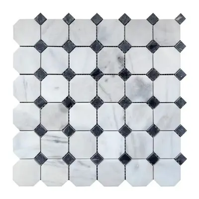 Kamenná mozaika Premium Mosaic Stone calacatta 30x30 cm leštěná STMOSOCTACA