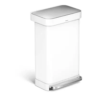 Odpadkový koš volně stojící Simplehuman Pedal bin 45 l Bílá ocel lesk SHCW2027