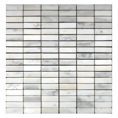 Kamenná mozaika Premium Mosaic Stone šedá 30x30 cm leštěná STMOS1548L