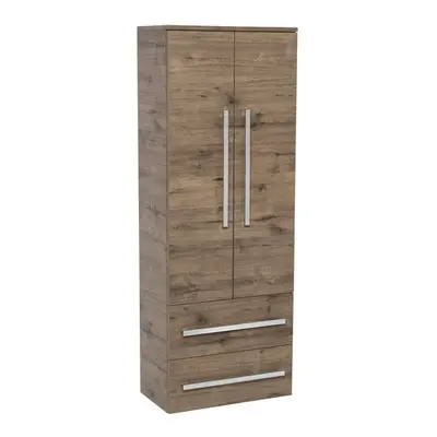 Koupelnová skříňka vysoká SAT Cube Way 60x163x33 cm dub wellington CUBE3CHV60DW