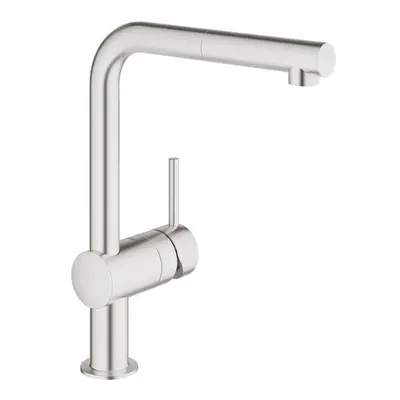 Dřezová baterie GROHE Minta s vytahovací sprškou supersteel 32168DC0