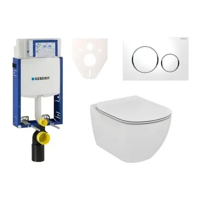 Cenově zvýhodněný závěsný WC set Geberit k zazdění + WC Ideal Standard Tesi 110.302.00.5NE4