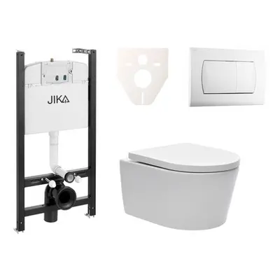 Cenově zvýhodněný závěsný WC set Jika do lehkých stěn / předstěnová montáž+ WC SAT Brevis SIKOJS