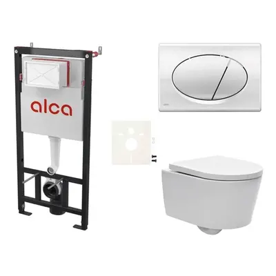 Cenově zvýhodněný závěsný WC set Alca do lehkých stěn / předstěnová montáž+ WC SAT Brevis SIKOAS