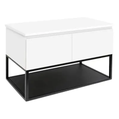 Koupelnová skříňka s krycí deskou SAT B-Way 119x57x45 cm bílá lesk BWAY120WDESK