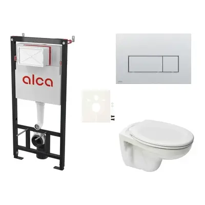 Cenově zvýhodněný závěsný WC set Alca do lehkých stěn / předstěnová montáž+ WC S-Line S-line Pro