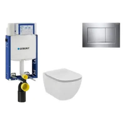 Cenově zvýhodněný závěsný WC set Geberit k zazdění + WC Ideal Standard Tesi 110.302.00.5NE6