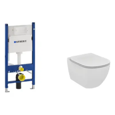 Závěsný set WC TESI Ideal Standard + modul Geberit Duofix s tlačítkem Delta 20 bílé SIKOGES5F0