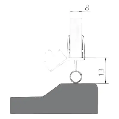 Polysan spodní těsnění na dveře (okapnička), sklo 8 mm, 1000 mm, 309D-08