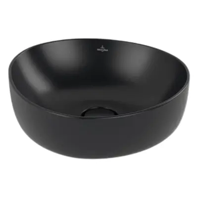 Villeroy & Boch Antao umyvadlo na desku 40x39,5 cm, bez přepadu, ceramic plus, pure black, 4A724