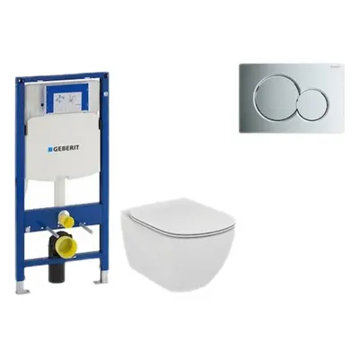 Cenově zvýhodněný závěsný WC set Geberit do lehkých stěn / předstěnová montáž+ WC Ideal Standard