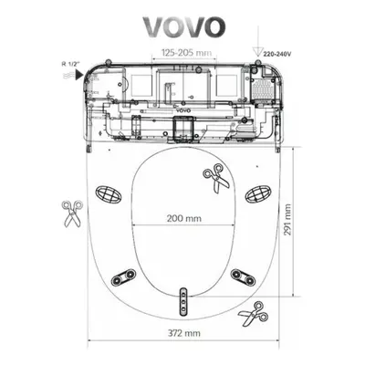 Šablona bidetovacího sedátka VB3100S/VB4100S