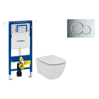 Cenově zvýhodněný závěsný WC set Geberit do lehkých stěn / předstěnová montáž+ WC Ideal Standard