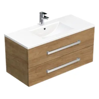 Koupelnová skříňka s umyvadlem SAT Cube Way 100x53x46 cm dub Hickory CUBE461002DHMOD