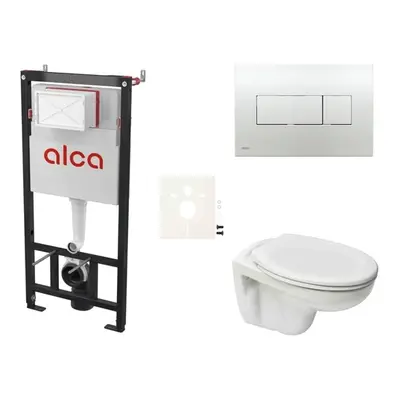 Cenově zvýhodněný závěsný WC set Alca do lehkých stěn / předstěnová montáž+ WC S-Line S-line Pro